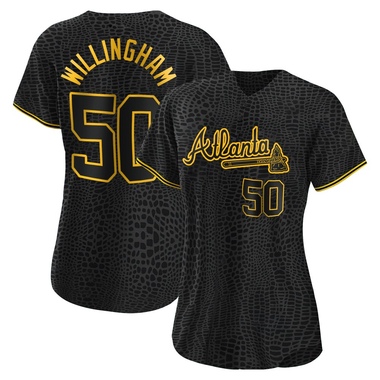 Black Amos Willingham Women's Atlanta Braves Snake Skin City Jersey - Replica Plus Size