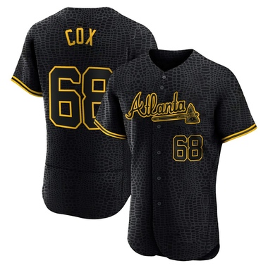 Black Austin Cox Men's Atlanta Braves Snake Skin City Jersey - Authentic Big Tall