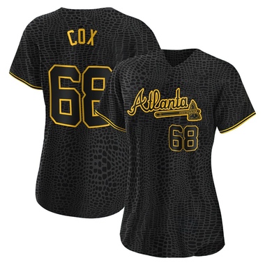 Black Austin Cox Women's Atlanta Braves Snake Skin City Jersey - Authentic Plus Size