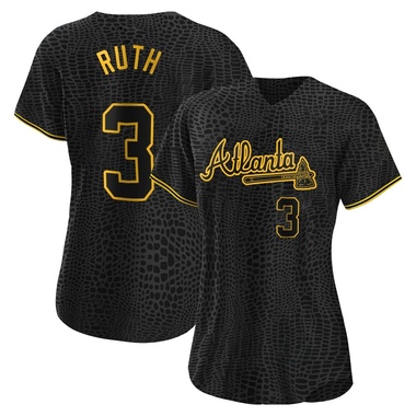 Black Babe Ruth Women's Atlanta Braves Snake Skin City Jersey - Replica Plus Size