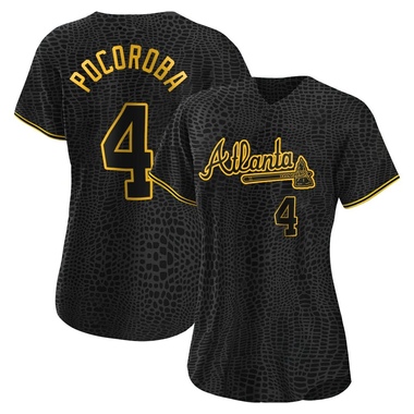 Black Biff Pocoroba Women's Atlanta Braves Snake Skin City Jersey - Replica Plus Size