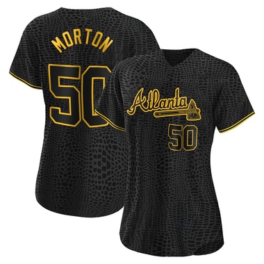 Black Charlie Morton Women's Atlanta Braves Snake Skin City Jersey - Authentic Plus Size