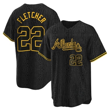Black David Fletcher Youth Atlanta Braves Snake Skin City Jersey - Replica