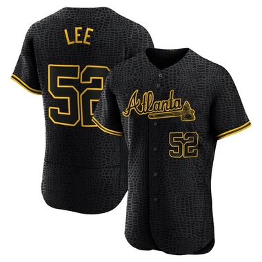 Black Dylan Lee Men's Atlanta Braves Snake Skin City Jersey - Authentic Big Tall