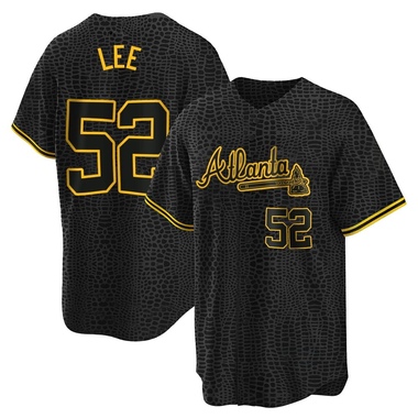 Black Dylan Lee Youth Atlanta Braves Snake Skin City Jersey - Replica