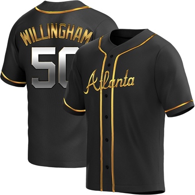 Black Golden Amos Willingham Youth Atlanta Braves Alternate Jersey - Replica