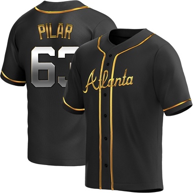 Black Golden Anderson Pilar Men's Atlanta Braves Alternate Jersey - Replica Big Tall