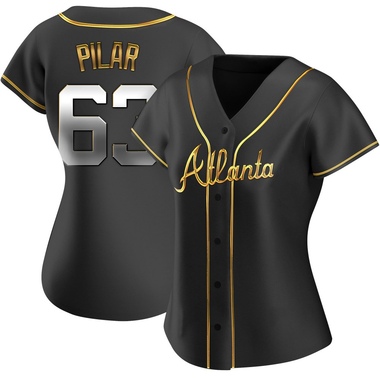Black Golden Anderson Pilar Women's Atlanta Braves Alternate Jersey - Replica Plus Size