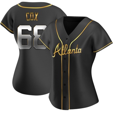 Black Golden Austin Cox Women's Atlanta Braves Alternate Jersey - Replica Plus Size
