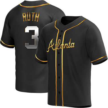 Black Golden Babe Ruth Youth Atlanta Braves Alternate Jersey - Replica