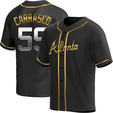 Black Golden Carlos Carrasco Youth Atlanta Braves Alternate Jersey - Replica