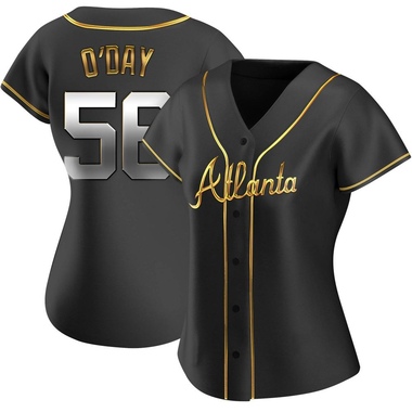 Black Golden Darren O'Day Women's Atlanta Braves Alternate Jersey - Replica Plus Size