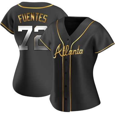 Black Golden Didier Fuentes Women's Atlanta Braves Alternate Jersey - Replica Plus Size