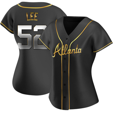 Black Golden Dylan Lee Women's Atlanta Braves Alternate Jersey - Replica Plus Size