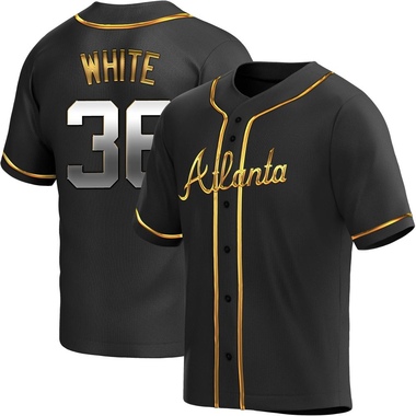 Black Golden Eli White Men's Atlanta Braves Alternate Jersey - Replica Big Tall