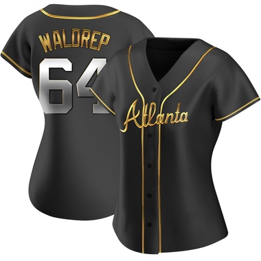 Black Golden Hurston Waldrep Women's Atlanta Braves Alternate Jersey - Replica Plus Size