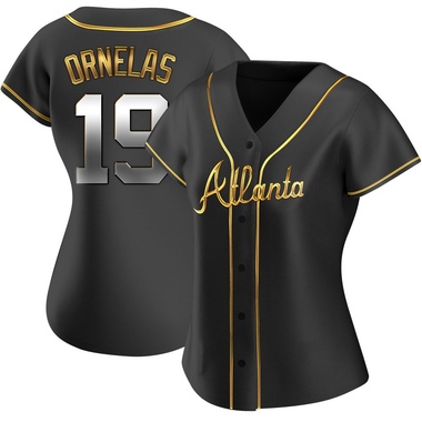 Black Golden Jonathan Ornelas Women's Atlanta Braves Alternate Jersey - Replica Plus Size