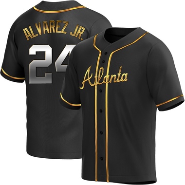 Black Golden Nacho Alvarez Jr. Youth Atlanta Braves Alternate Jersey - Replica