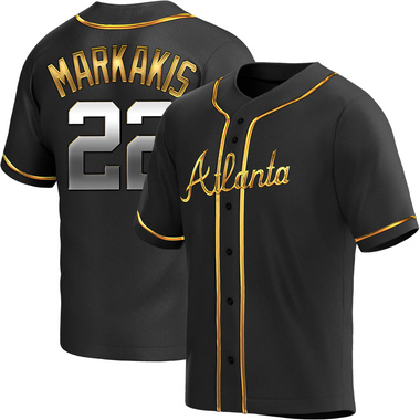 Black Golden Nick Markakis Youth Atlanta Braves Alternate Jersey - Replica