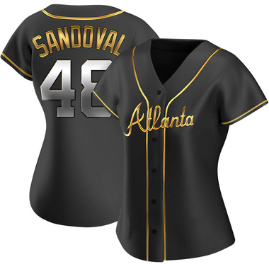Black Golden Pablo Sandoval Women's Atlanta Braves Alternate Jersey - Replica Plus Size