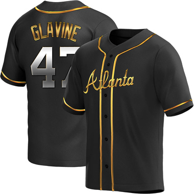 Black Golden Tom Glavine Youth Atlanta Braves Alternate Jersey - Replica