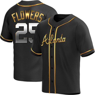 Black Golden Tyler Flowers Youth Atlanta Braves Alternate Jersey - Replica