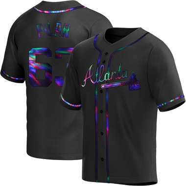 Black Holographic Anderson Pilar Youth Atlanta Braves Alternate Jersey - Replica