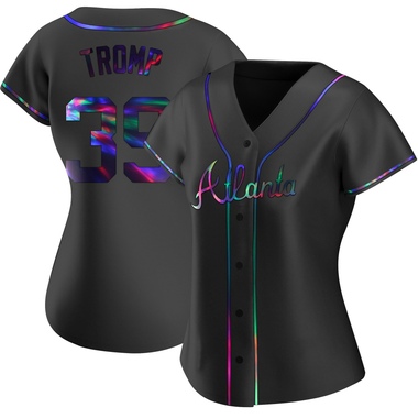 Black Holographic Chadwick Tromp Women's Atlanta Braves Alternate Jersey - Replica Plus Size