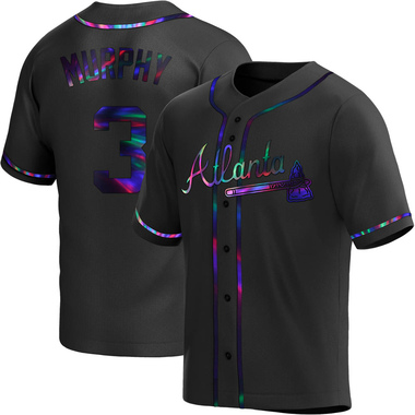 Black Holographic Dale Murphy Men's Atlanta Braves Alternate Jersey - Replica Big Tall