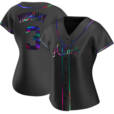 Black Holographic Dale Murphy Women's Atlanta Braves Alternate Jersey - Replica Plus Size