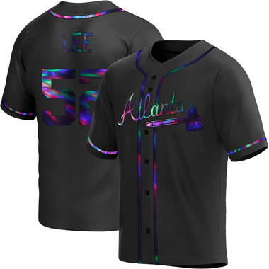 Black Holographic Dylan Lee Men's Atlanta Braves Alternate Jersey - Replica Big Tall