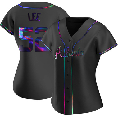 Black Holographic Dylan Lee Women's Atlanta Braves Alternate Jersey - Replica Plus Size