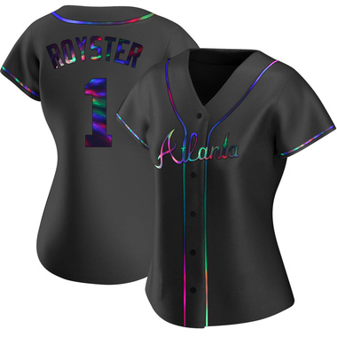 Black Holographic Jerry Royster Women's Atlanta Braves Alternate Jersey - Replica Plus Size