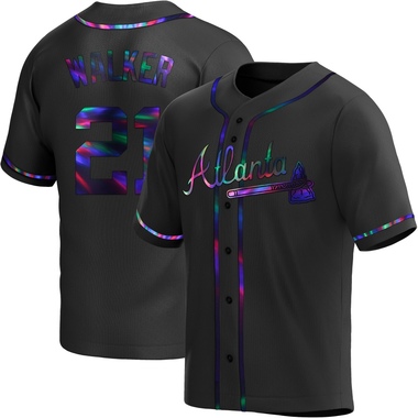 Black Holographic Josh Walker Youth Atlanta Braves Alternate Jersey - Replica