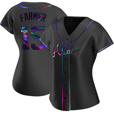 Black Holographic Kyle Farmer Women's Atlanta Braves Alternate Jersey - Replica Plus Size