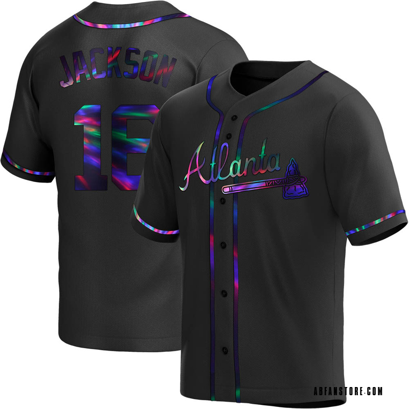 Black Holographic Sonny Jackson Men's Atlanta Braves Alternate Jersey - Replica Big Tall