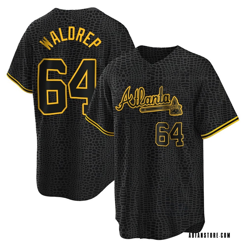 Black Hurston Waldrep Men's Atlanta Braves Snake Skin City Jersey - Replica Big Tall