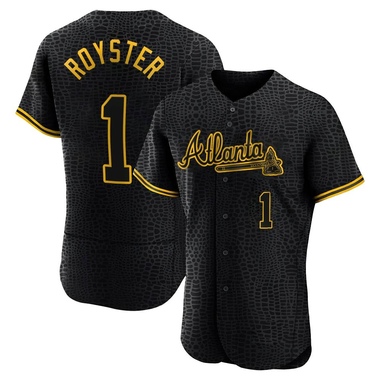 Black Jerry Royster Men's Atlanta Braves Snake Skin City Jersey - Authentic Big Tall