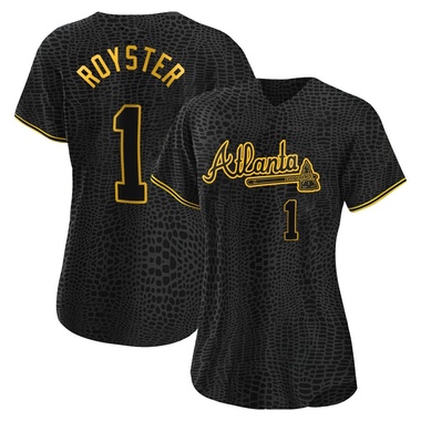 Black Jerry Royster Women's Atlanta Braves Snake Skin City Jersey - Authentic Plus Size