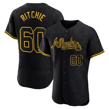 Black JR Ritchie Men's Atlanta Braves Snake Skin City Jersey - Authentic Big Tall