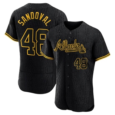 Black Pablo Sandoval Men's Atlanta Braves Snake Skin City Jersey - Authentic Big Tall