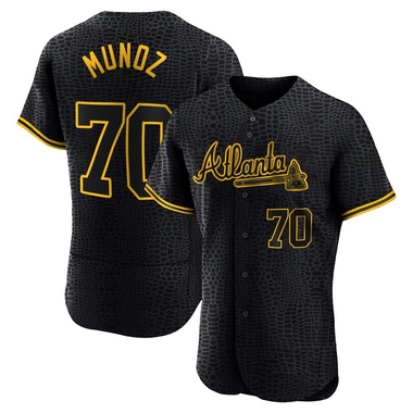 Black Rolddy Munoz Men's Atlanta Braves Snake Skin City Jersey - Authentic Big Tall