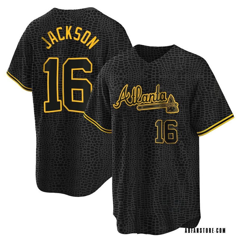 Black Sonny Jackson Men's Atlanta Braves Snake Skin City Jersey - Replica Big Tall