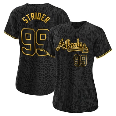 Black Spencer Strider Women's Atlanta Braves Snake Skin City Jersey - Replica Plus Size