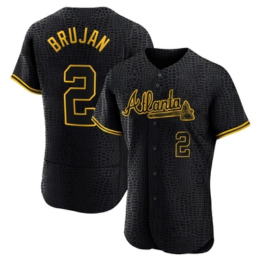 Black Vidal Brujan Men's Atlanta Braves Snake Skin City Jersey - Authentic Big Tall