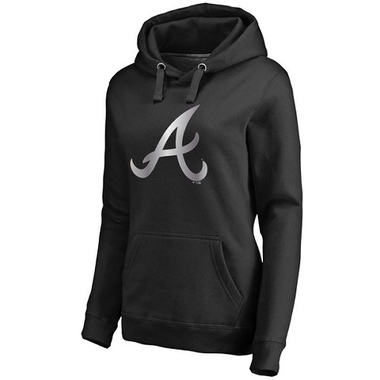 Black Women's Atlanta Braves Platinum Collection Pullover Hoodie - - Plus Size