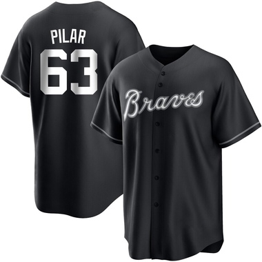 Black/White Anderson Pilar Youth Atlanta Braves Jersey - Replica