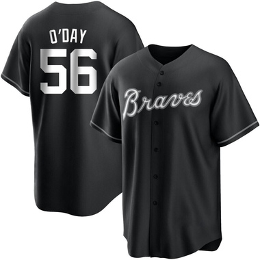 Black/White Darren O'Day Men's Atlanta Braves Jersey - Replica Big Tall
