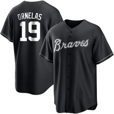 Black/White Jonathan Ornelas Youth Atlanta Braves Jersey - Replica