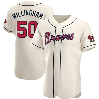 Cream Amos Willingham Men's Atlanta Braves Alternate Jersey - Authentic Big Tall